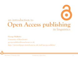 Open Access publishing