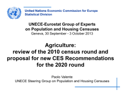Agriculture: Proposal for 2020 CES Recommendations