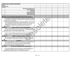 COMPLIANCE REVIEW WORKSHEET