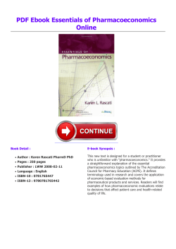 PDF Ebook Essentials of Pharmacoeconomics Online