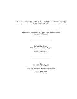three essays on the links between agriculture and energy policies in