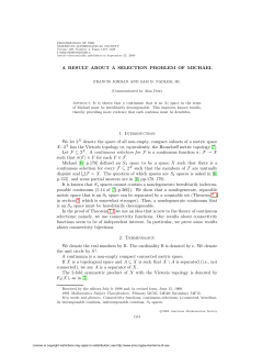 A RESULT ABOUT A SELECTION PROBLEM OF MICHAEL 1