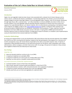 Evaluation of the Let`s Move Salad Bars to Schools Initiative