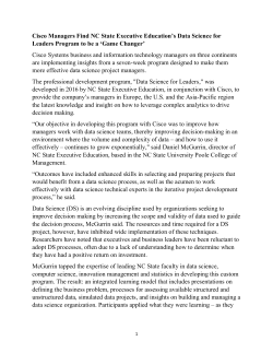 Cisco Managers Find NC State Executive Education`s Data Science