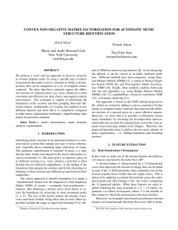 CONVEX NON-NEGATIVE MATRIX FACTORIZATION FOR