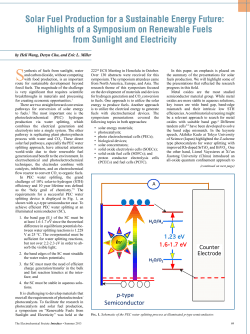 Solar Fuel Production for a Sustainable Energy Future