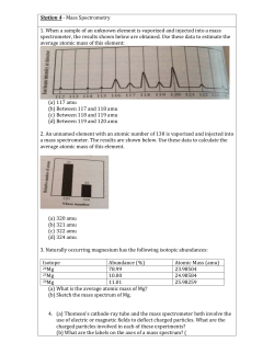 Station 4 - Mass Spectrometry 1. When a sample of an unknown