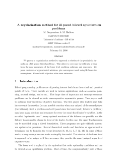 A regularization method for ill-posed bilevel optimization problems 1