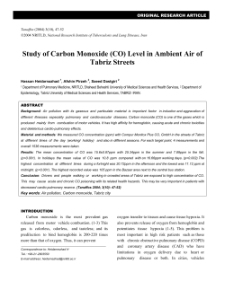 Study of carbon monoxide (CO) concentration in ambient air of