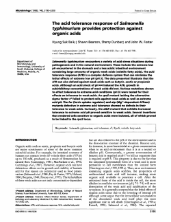 The acid tolerance response of Salmonella