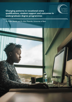 Changing Patterns in Vocational Entry Qualifications