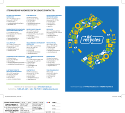 stewardship agencies of bc - Health Products Stewardship Association