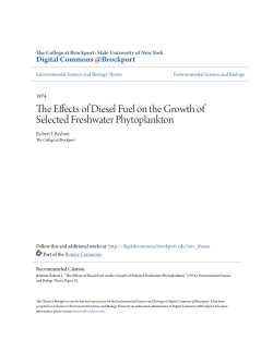 The Effects of Diesel Fuel on the Growth of Selected Freshwater
