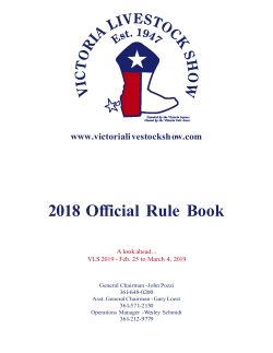 2017 Rule Book - Victoria Livestock Show