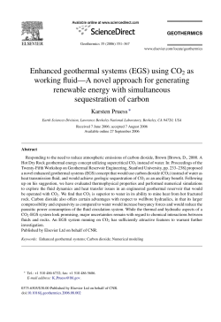 Enhanced geothermal systems (EGS) using CO2 as