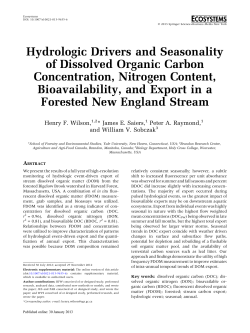 Hydrologic Drivers and Seasonality of Dissolved Organic Carbon