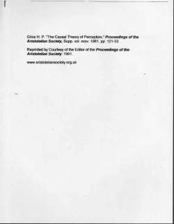 "The Causal Theory of Perception" by H. P. Grice - HIST