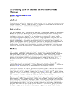 Increasing Carbon Dioxide and Global Climate Change