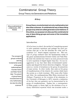 Combinatorial Group Theory