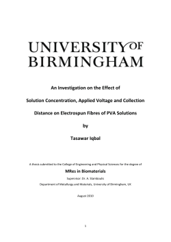 An Investigation on the Effect of Solution Concentration, Applied