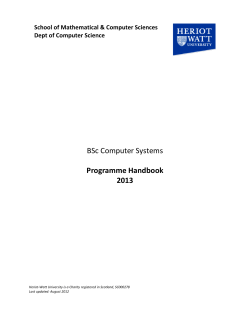 BSc Computer Systems Programme Structure