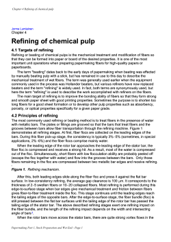Refining of chemical pulp Refining of chemical pulp