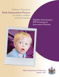 Early Intervention Process - The Early Childhood Technical