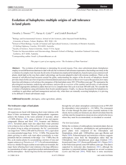 Evolution of halophytes: multiple origins of salt tolerance in land plants