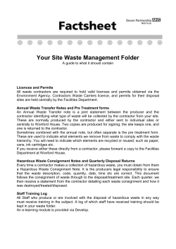 Your Site Waste Management Folder