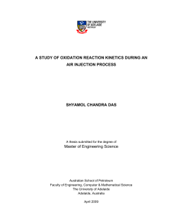 A STUDY OF OXIDATION REACTION KINETICS DURING AN AIR