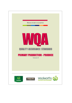 quality assurance standard primary production - produce