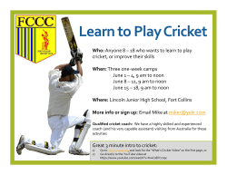 Learn to Play Cricket - Fort Collins