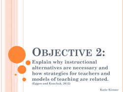 Eggen and Kauchak, 2012 - Models of Teaching and Developing as