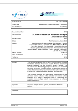 Initial Report on Advanced Multiple Antenna Systems - Celtic-Plus