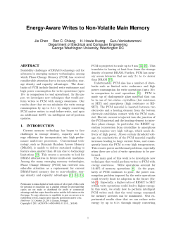 Energy-Aware Writes to Non-Volatile Main Memory