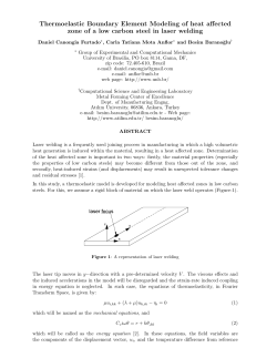 Thermoelastic Boundary Element Modeling of heat affected zone of