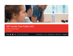 1Q17 results Flow Traders N.V.