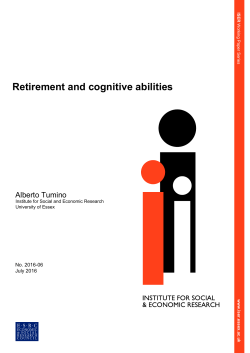 Retirement and cognitive abilities - Institute for Social and Economic