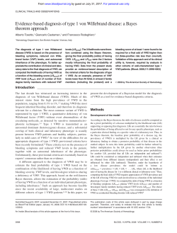 Evidence-based diagnosis of type 1 von Willebrand