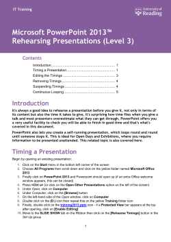 Microsoft PowerPoint 2013 Rehearsing Presentations