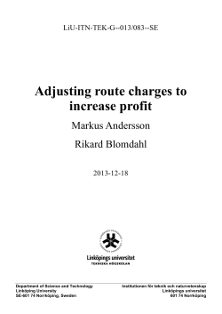 Adjusting route charges to increase profit