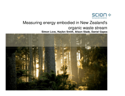 Measuring energy embodied in New Zealand`s organic