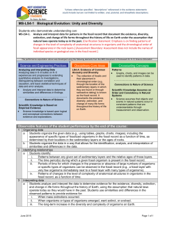 MS-LS4-1 Biological Evolution: Unity and Diversity