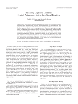 Balancing Cognitive Demands: Control