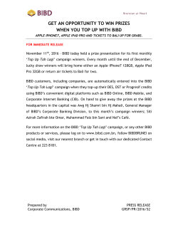 get an opportunity to win prizes when you top up with bibd