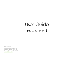 User Guide ecobee3 - SmartThings Support