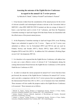 Assessing the outcome of the Eighth Review Conference in