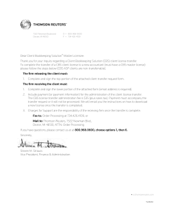 CBS: Transferring a Client to Another Firm (letter)