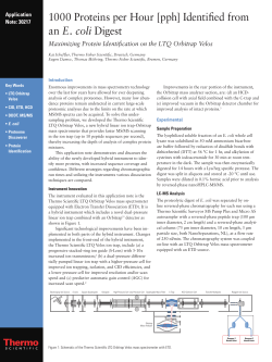 1000 Proteins per Hour [pph] Identified from an E. coli Digest
