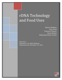 rDNA Technology and Food Uses